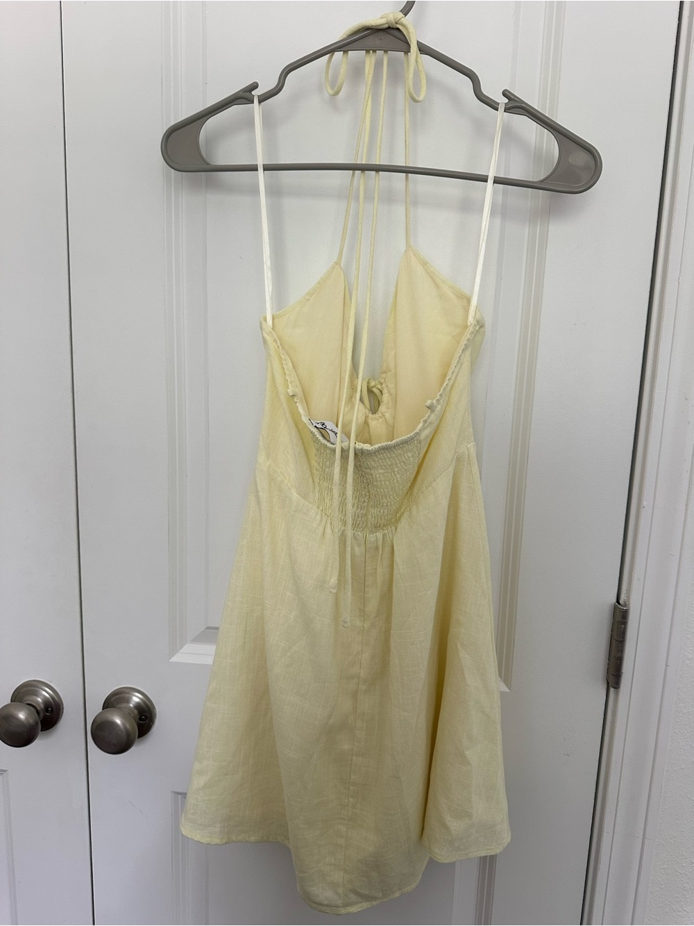 Princess Polly Tassos Mini Dress Lemon Linen Blend - Picture 3 of 5